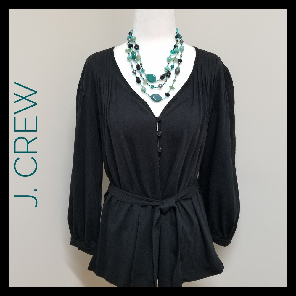 J. Crew Tie Waist 3/4 Sleeve Shirt